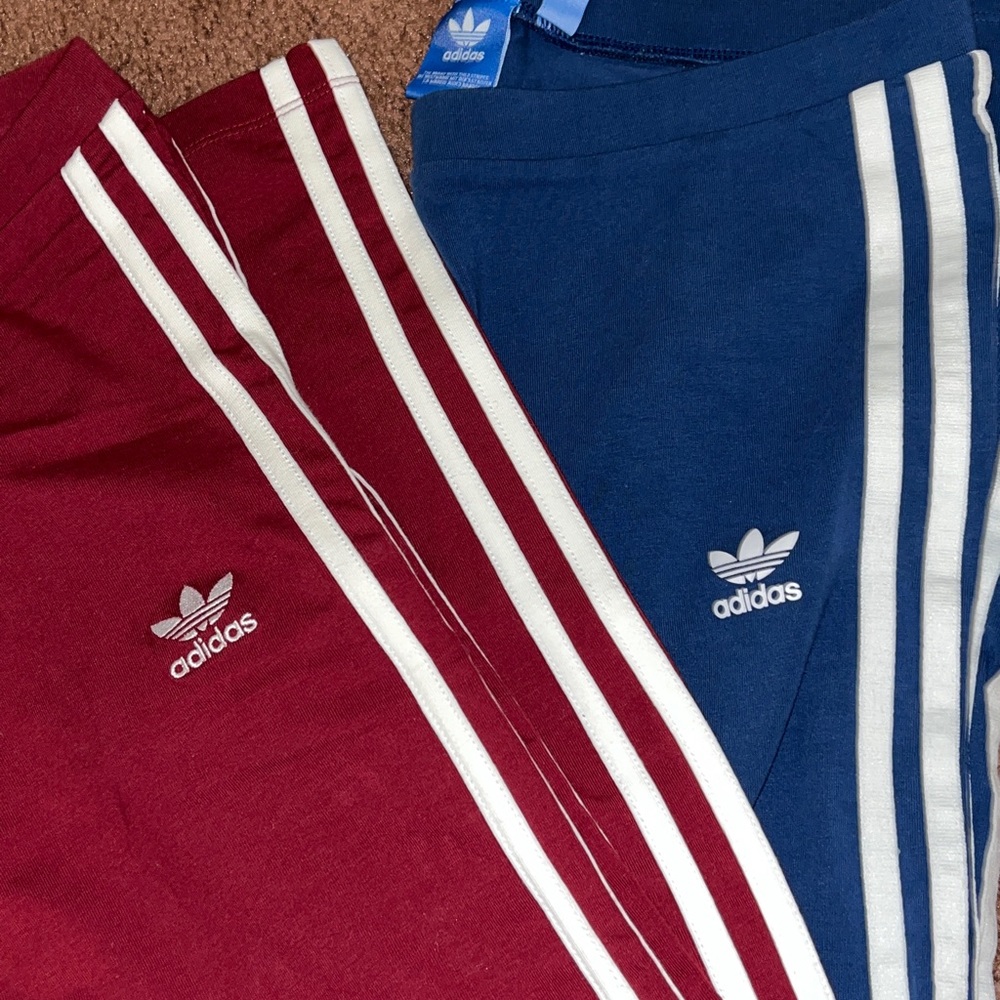 Adidas women leggings size M blue red